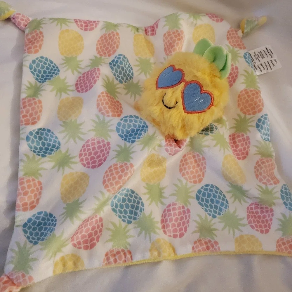 Baby Essentials Lovey Pineapple Security Blanket Cracker Barrel Soft Pink Yellow